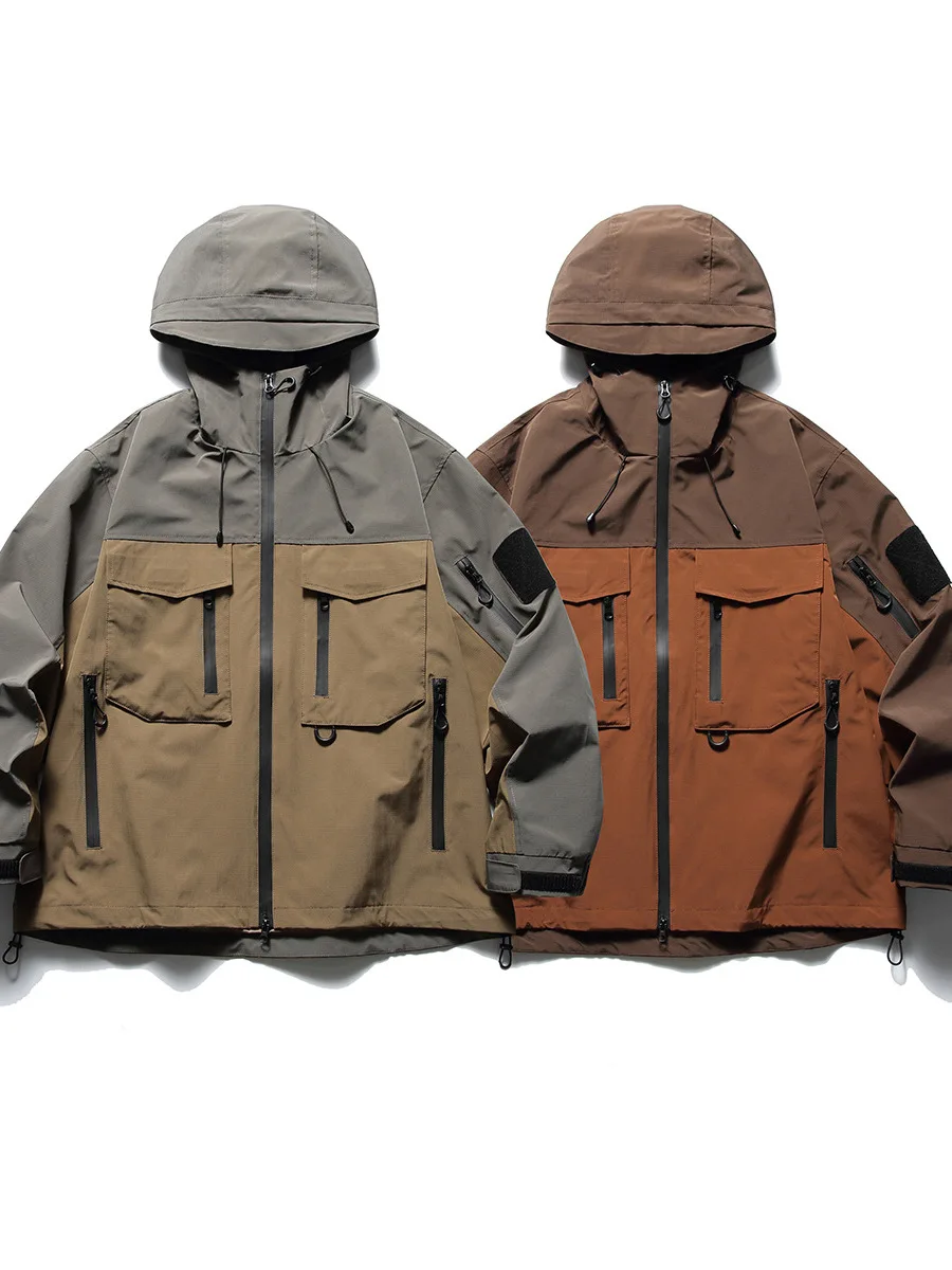 

Мужская свободная куртка для активного отдыха с капюшоном, парная модель, весна-осень, новая, рабочая одежда, из полиэстера, с длинными рукавами, стандартный крой