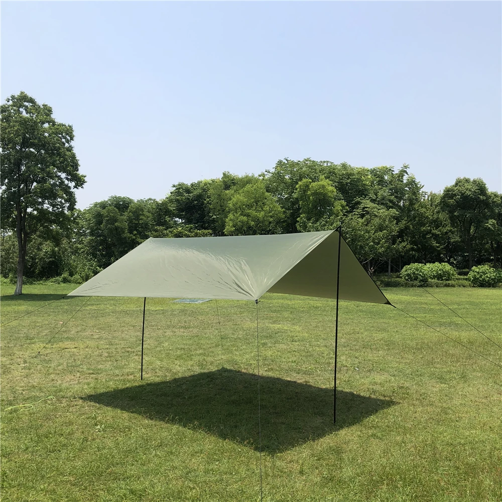 

STLF Outdoor Foldable Waterproof Camping Canopy Polyester Fabric Without Poles, 3x3 Meters Canopy with Anti-UV Coating