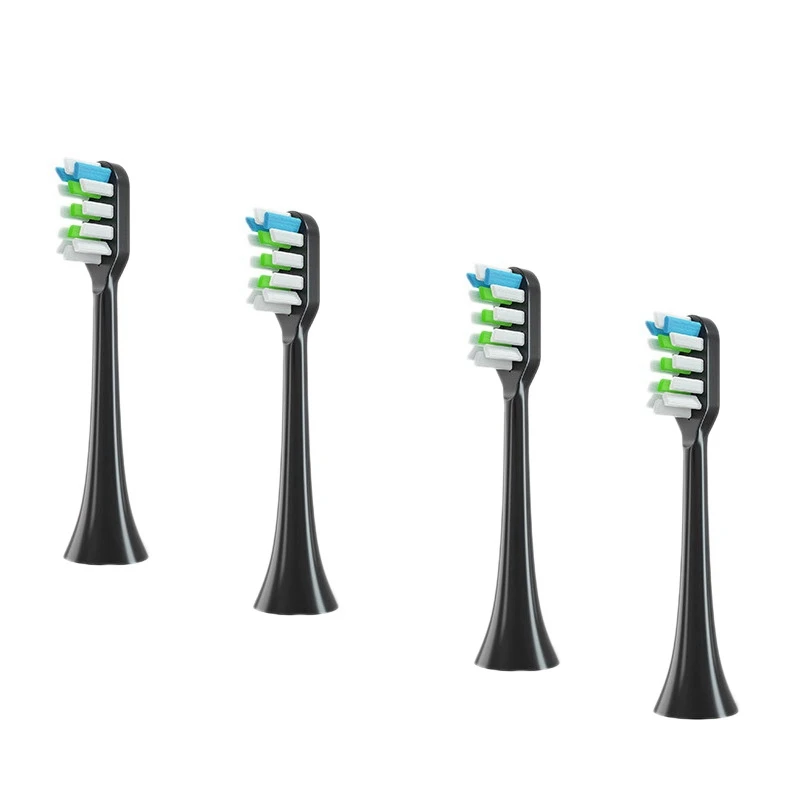 Têtes de rechange pour brosse à dents électrique V1bery/X3U bronch/ bery/X5, 4 pièces, noir