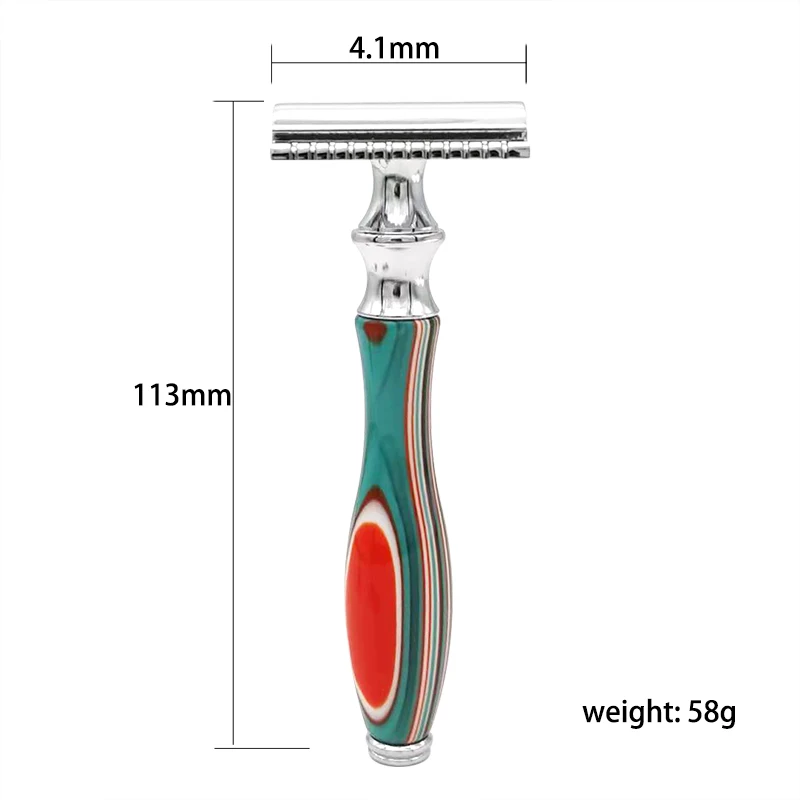 Double Edge Safety Razor for Men And Women with 5 Platinum Coated Blades Reusable Travel Essential Men's Razor