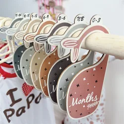 Baby Closet Dividers 7pcs Wooden Baby Closet Size Organizer One-Side Whale Shape Neutral Baby Clothes Size Hanger from NB to 24m