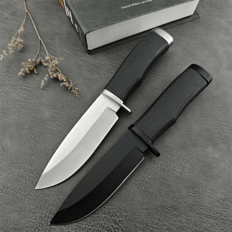 Straight knife BK2008, tactical camping 5Cr13Mov blade rescue survival hiking ABS handle fixed knife