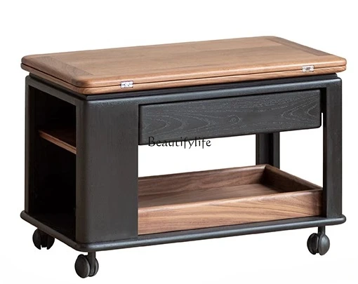 

Modern Minimalist Casual Trolley Small Apartment Home Movable Multifunctional Folding Tea Table