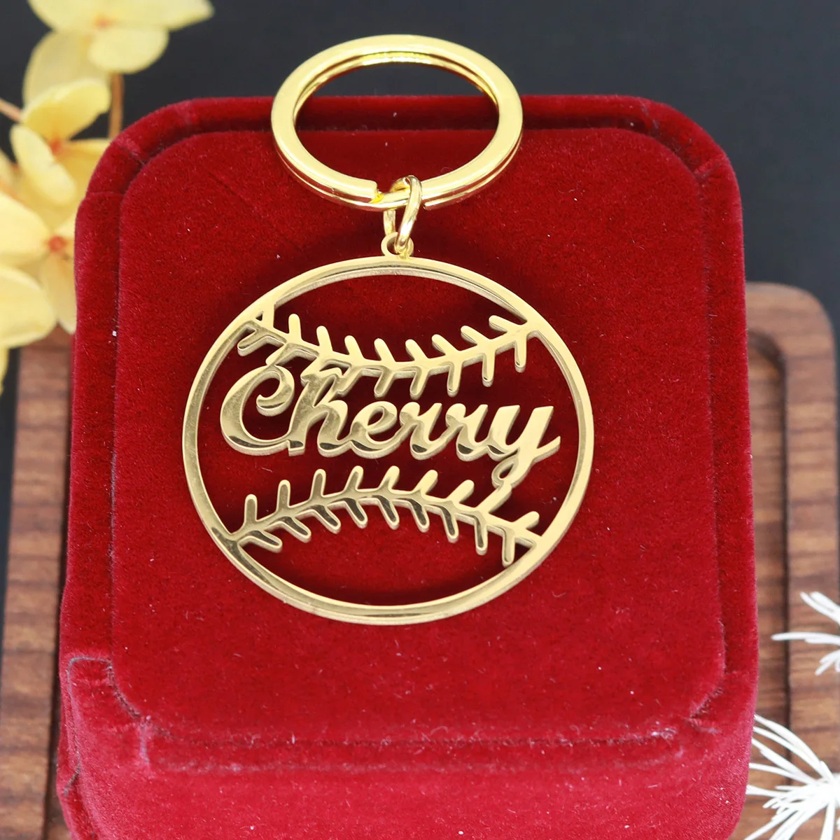 Custom Name Ball Keychain Personalized Stainless Steel Pendant Keychains For Women Men Keyring Customized Jewelry Gifts