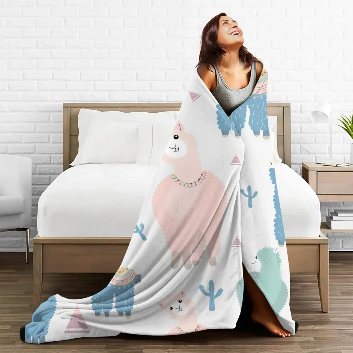 

Leuke Alpaca Cute Baby Blankets Sofa Cover Velvet All Season Anime Breathable Child Soft Throw for Bedding Travel Bedspread