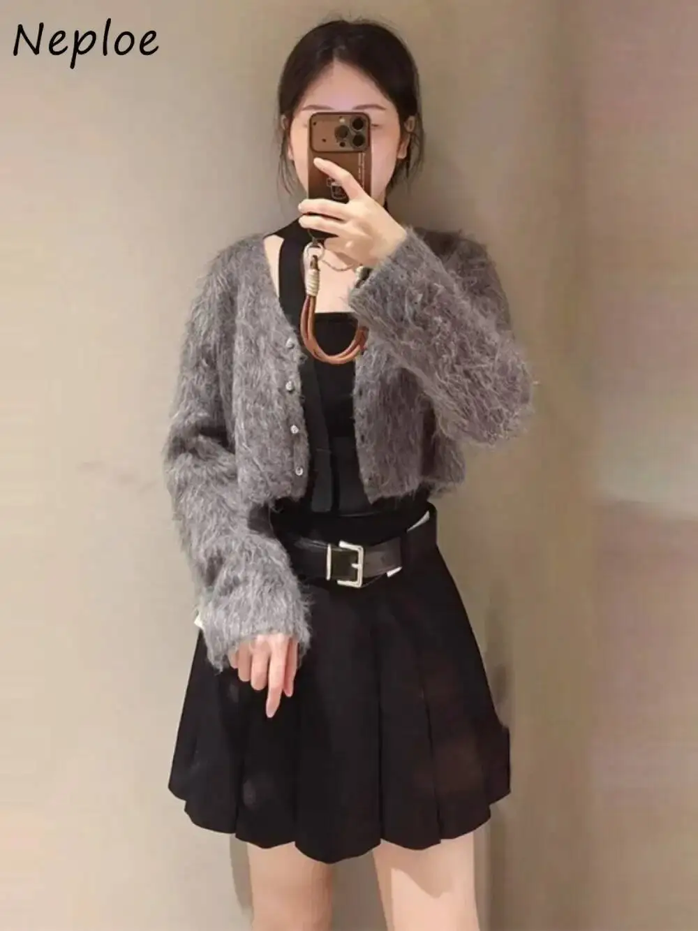 

Повседневная универсальная плиссированная юбка трапециевидной формы Faldas с высокой талией, тонкая Mujer Falda, японская модная винтажная офисная женская юбка