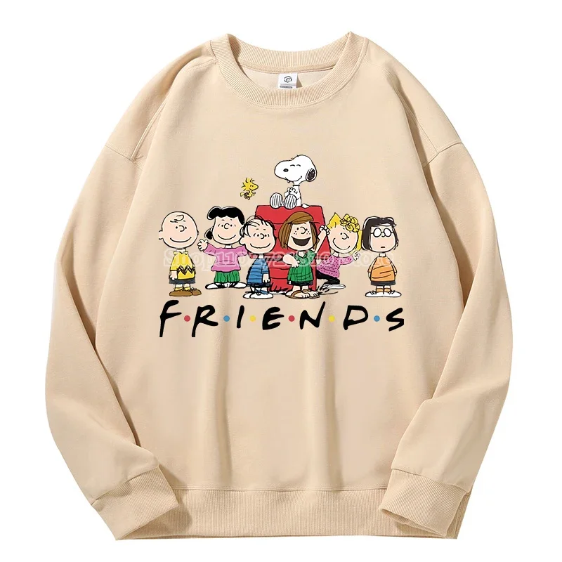 Felpa Snoopy girocollo primavera autunno nuove donne uomo Anime Cartoon moda top spalle scoperte pullover maniche lunghe regalo