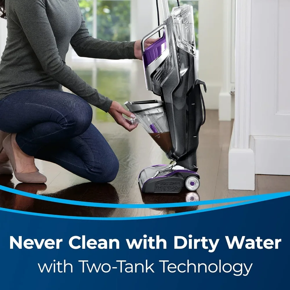 All in One Wet Dry Vacuum Cleaner and Mop for Hard Floors and Area Rugs, Vacuum and Wash at The Same Time, Two-Tank Technology