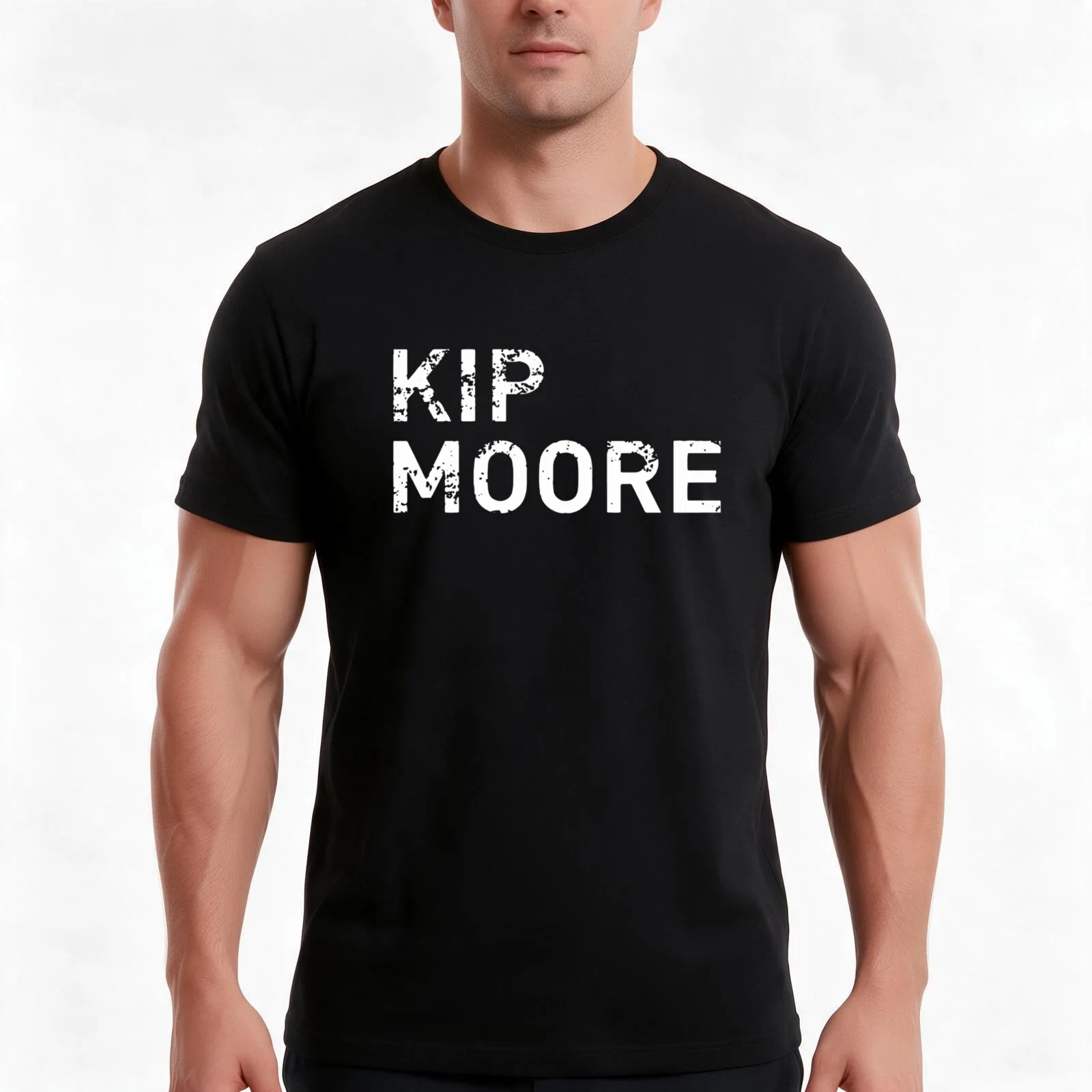 kip moore T-Shirt, Summer Casual Cotton Tee, Oversized Streetwear Tops, Vintage Graphic Print, Loose Fit Short Sleeve