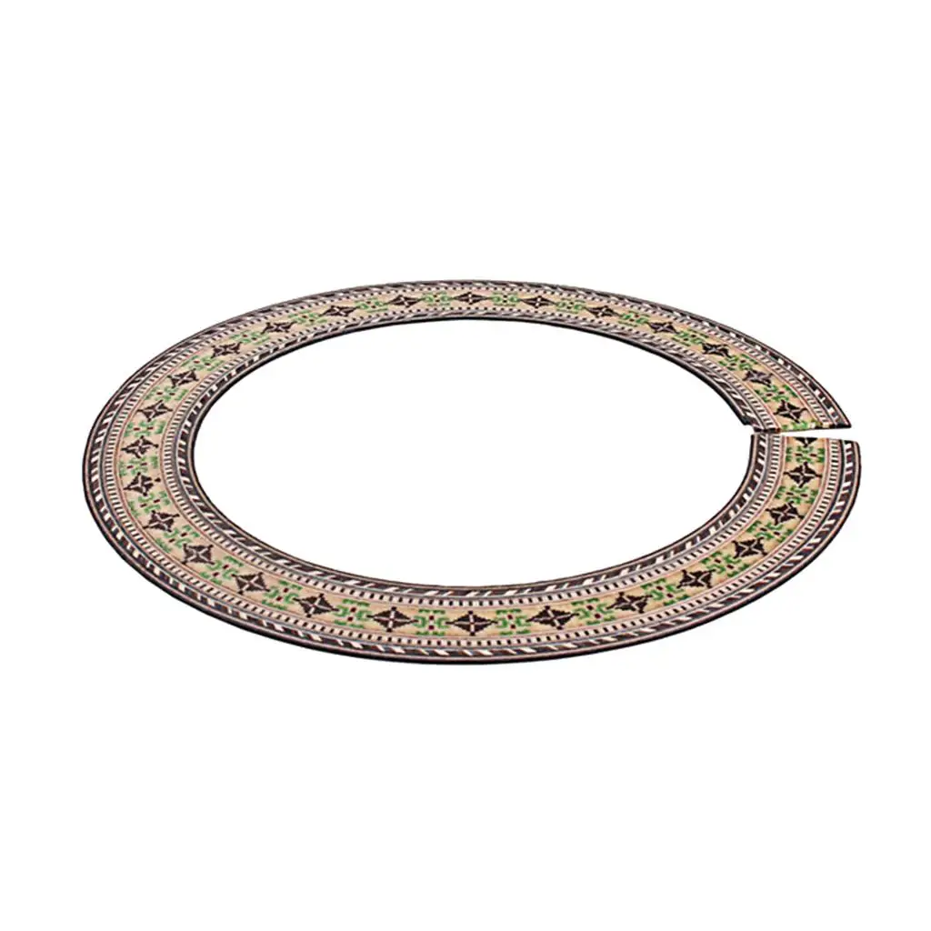 Adesivo decalque roseta soundhole incrustação de madeira para folk acústico