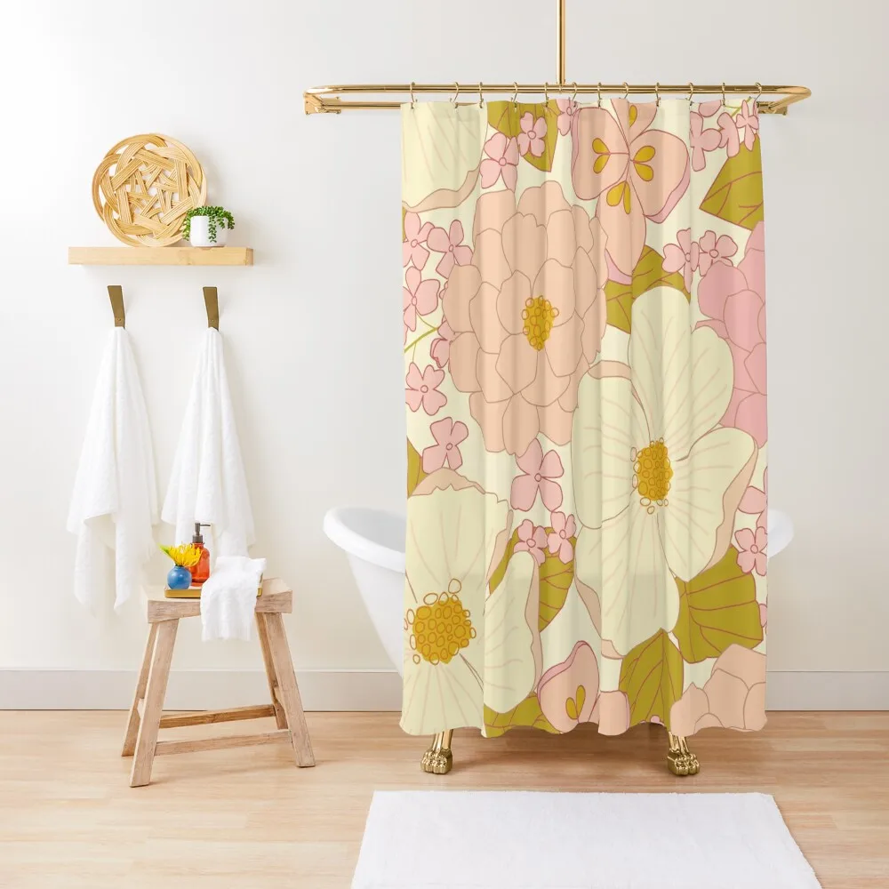 

Pink Pastel Vintage Floral Pattern Shower Curtain Shower For Bathrooms Shower Sets For Bathroom Curtain