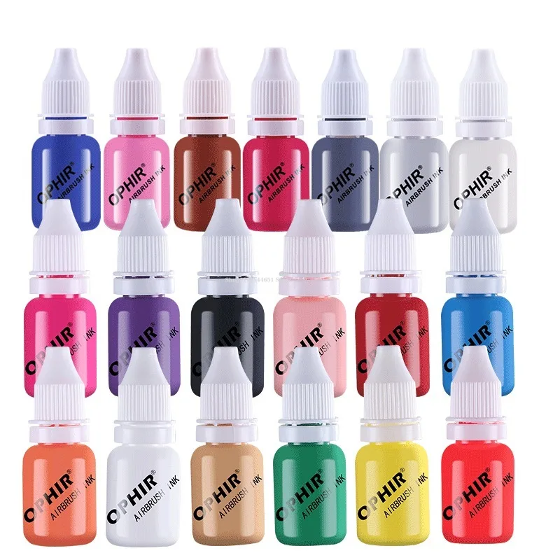 Juego de tinta de pintura acrílica, aerógrafo para uñas, pintura decorativa pintada a mano, pinturas de acuarela tonificadas, suministros de arte,
