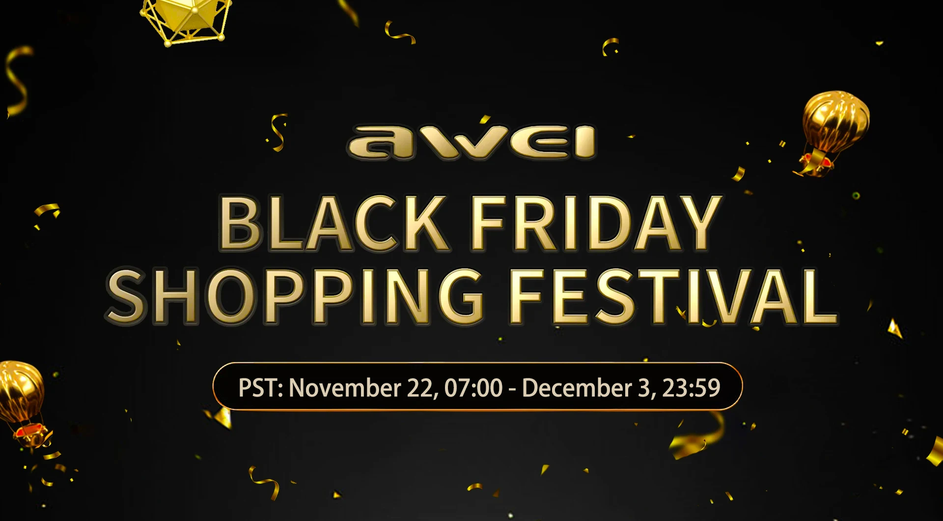 AWEI 2024 Black Friday 22th,Nov-3rd, Dec,Participate in The Promotion for A Chance To Receive A Free AWEI Bluetooth Speaker