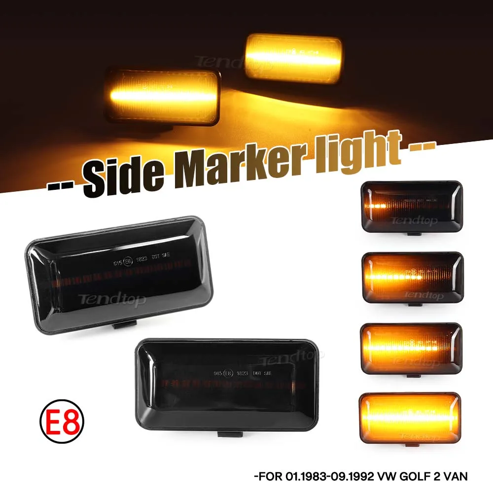 Amber Yellow Smoke Side Marker Lights Turn Signal Lights led Indicator For VW Golf 2 3 Passat B3 Vento Jetta A2 A3 Seat Ibiza 2