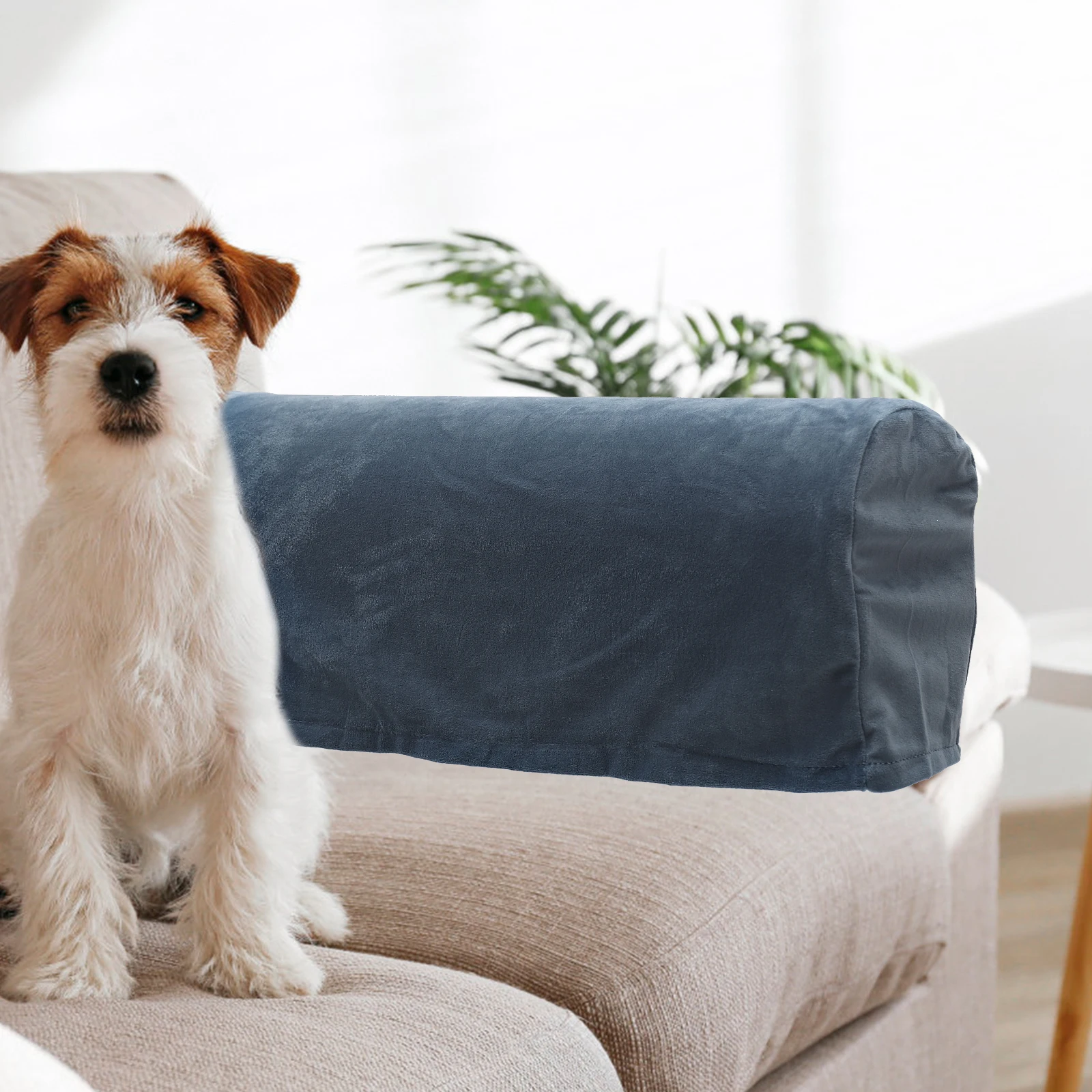 

2pcs Armrest Covers Velvet Elastic Design Non Slip Couch Protector Home Arm Covers For Couches And Sofas Decor