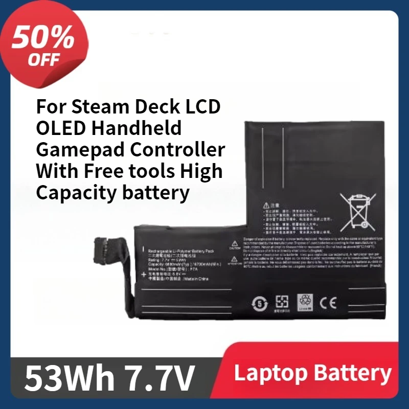 

F7A F7G Battery 53Wh for Steam Deck LCD OLED Handheld Gamepad Controller with Free Tools High Capacity Battery