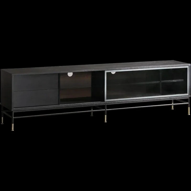 

xz1LBX Italian Minimalist Glass Metal TV Cabinet Audiovisual Cabinet