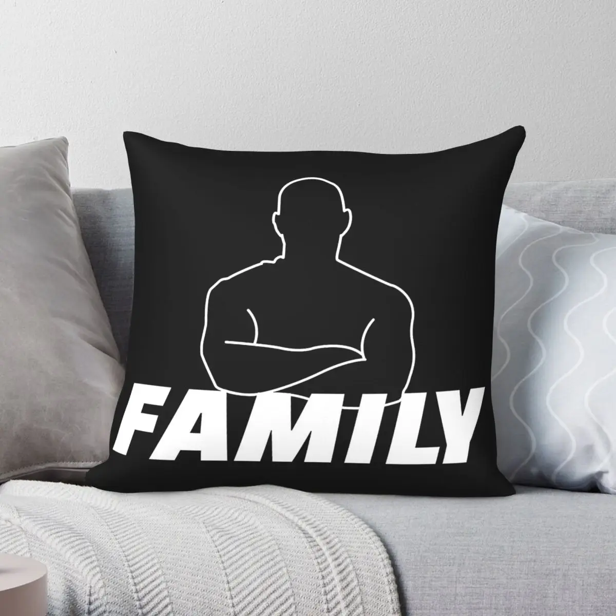 Vin Diesel Family Square Pillowcase Polyester Linen Velvet Creative Zip Decorative Pillow Case Home Cushion Cover Wholesale 18
