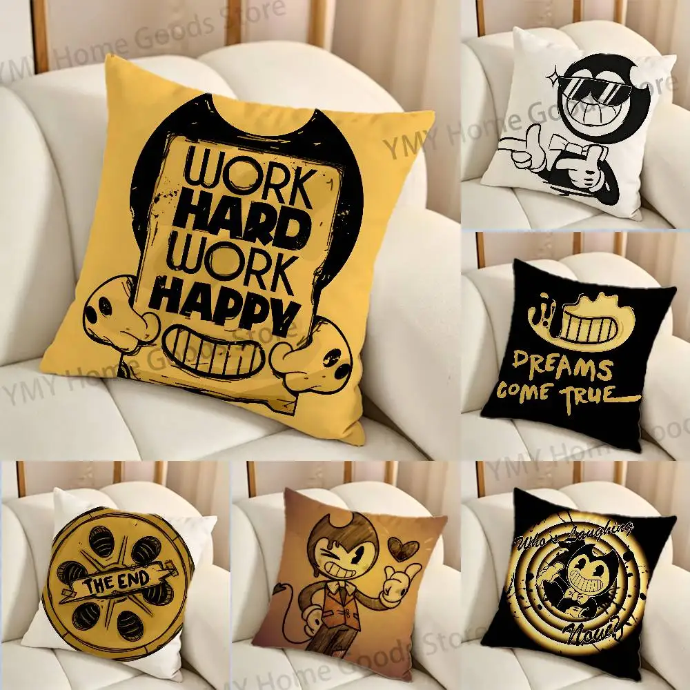 Game B-Bendy and the Ink Machine Print Throw Pillow Cover Square Cushion Case for Living Room Bedroom Decor