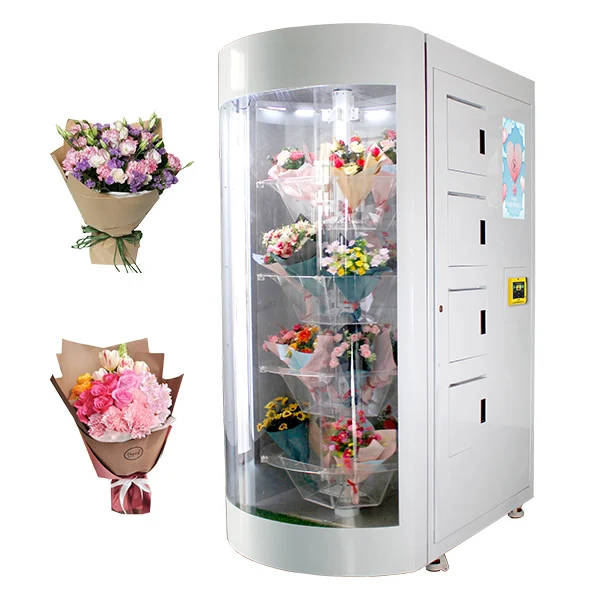 

Transparent Shelf Flower Vending Machine Cooling Locker Digital Vending Machine Smart Vending