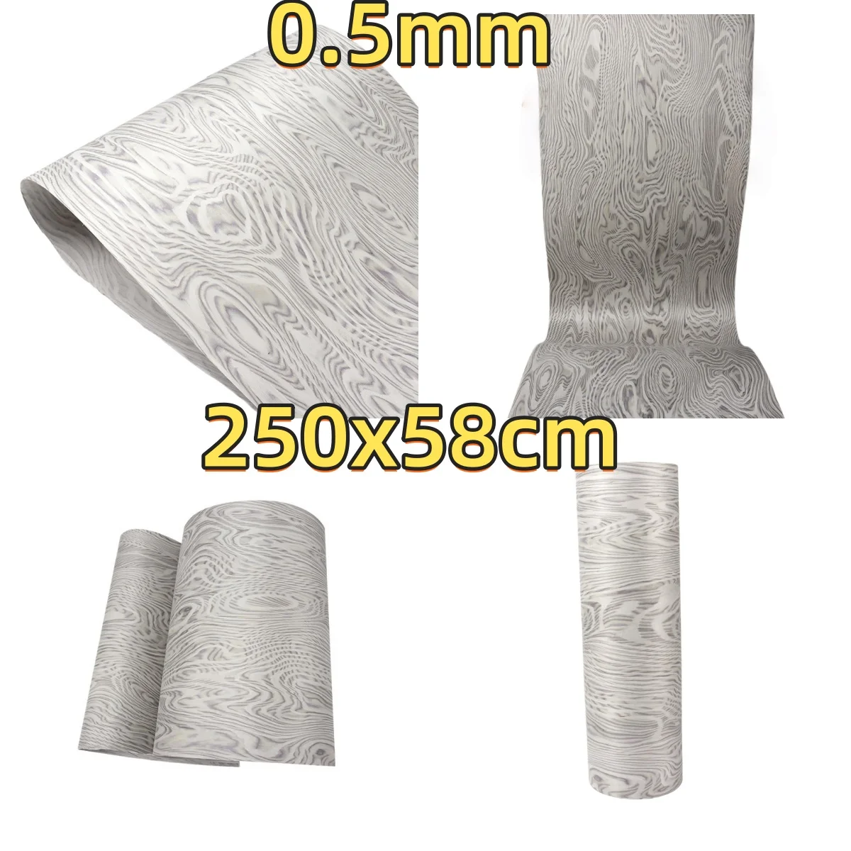 Flowing Clouds Reconstituted wood veneer, 0.4-0.5mm, 250x58cm, For Wood Doors & Accent Walls.(Backing Non-woven Fabric)