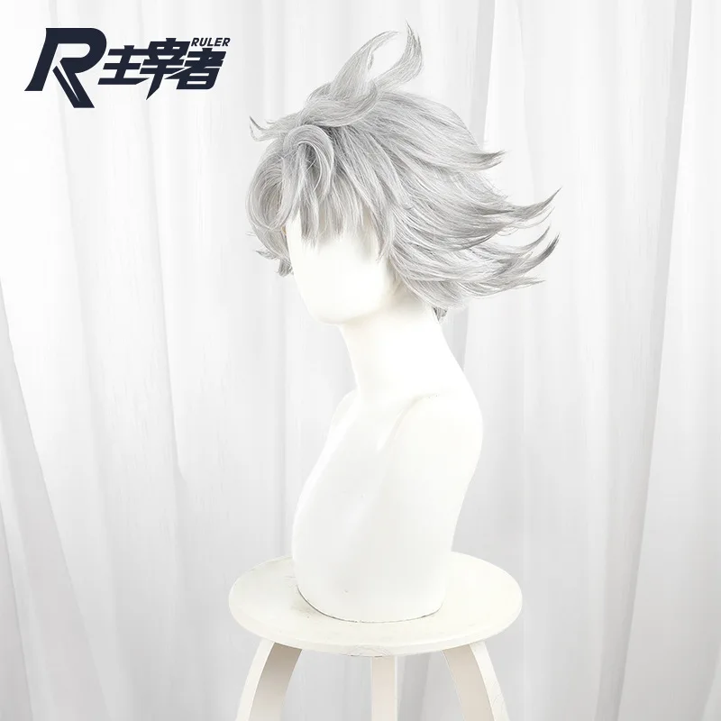Anime Gachiakuta Rudo Surebrec Cosplay Wig Short Silver Grey Hair Halloween Party Wig + Free Cap