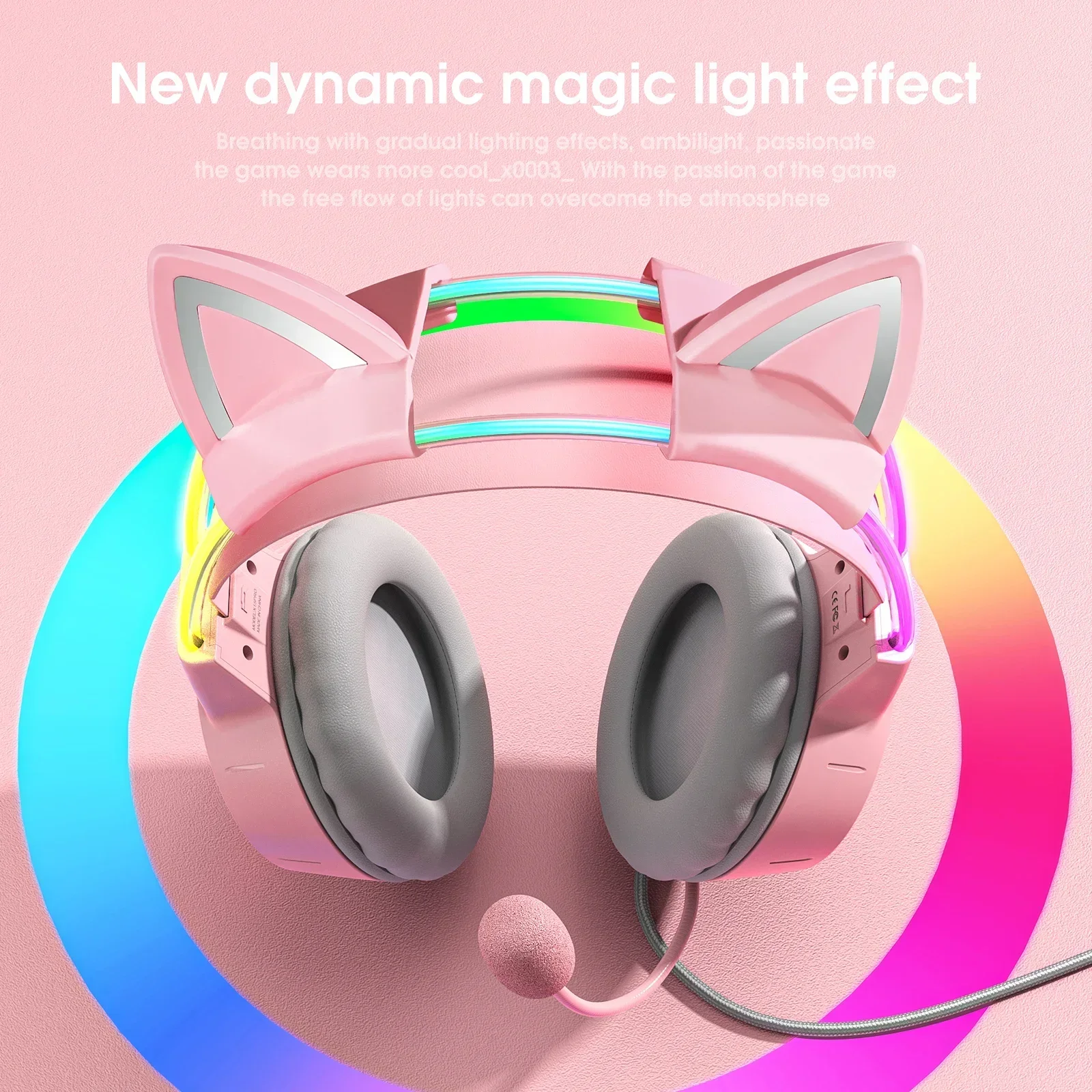 X15 Pro  Free Sample Cute Cat'S Ps5 Headsets Girls Pink 2023 Good Quality Led Earphones Headphones 2024