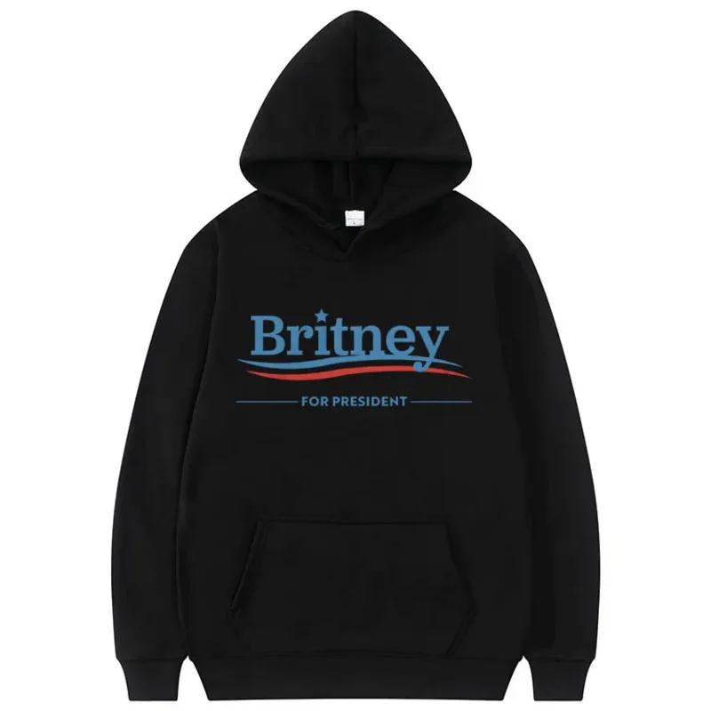 Britney President Graphic Print Hoodie Britney Spears Men Women Hip Hop Fashion Vintage Sweatshirt Male Oversized Hoodies