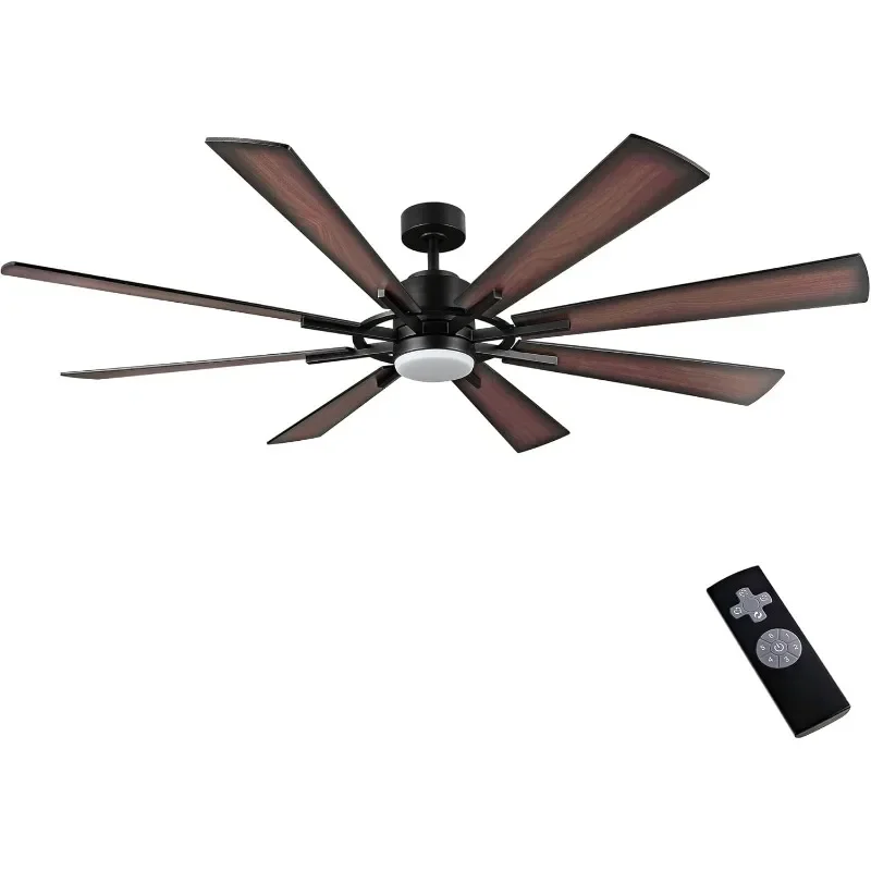 

Ceiling Fan with Lights and Downrods Walnut Shadowed Reversible Blades Speed Motor, Indoor for Kitchen Bedroom Living Room