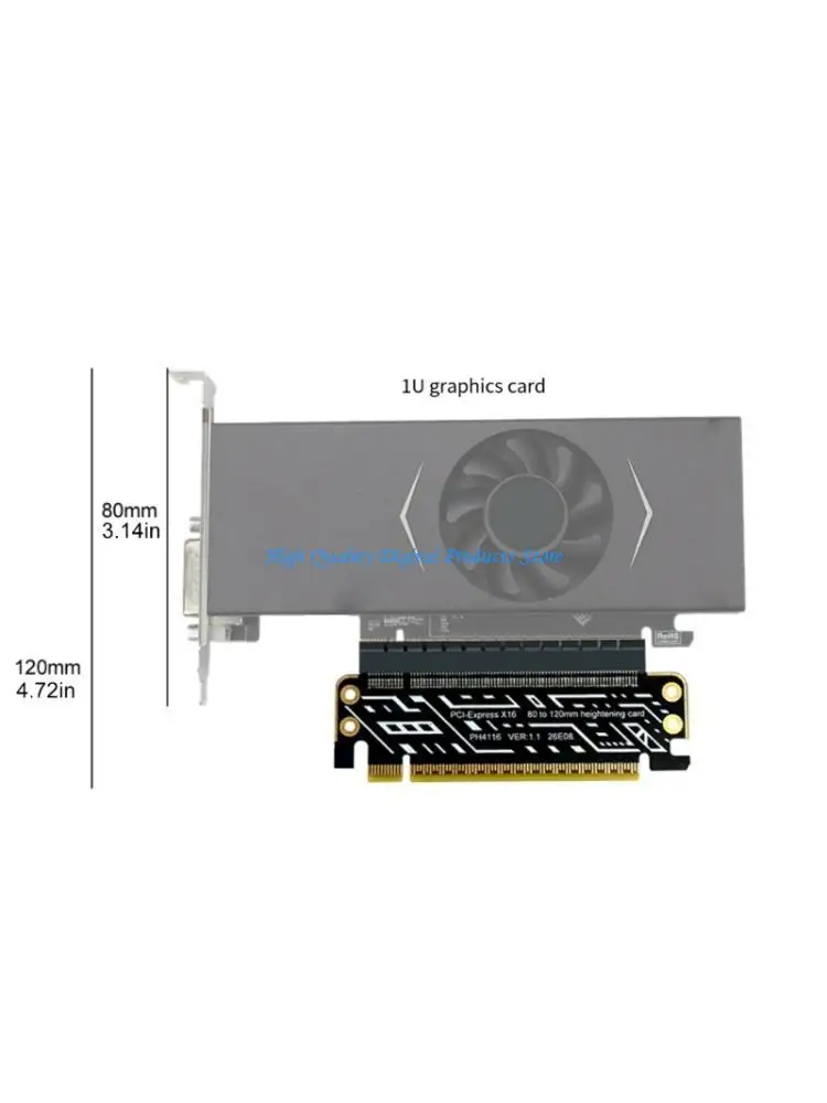 

U2JE PCIe X16 Vertical Height Conversion Card for 80Mm to 120Mm Heightening Card