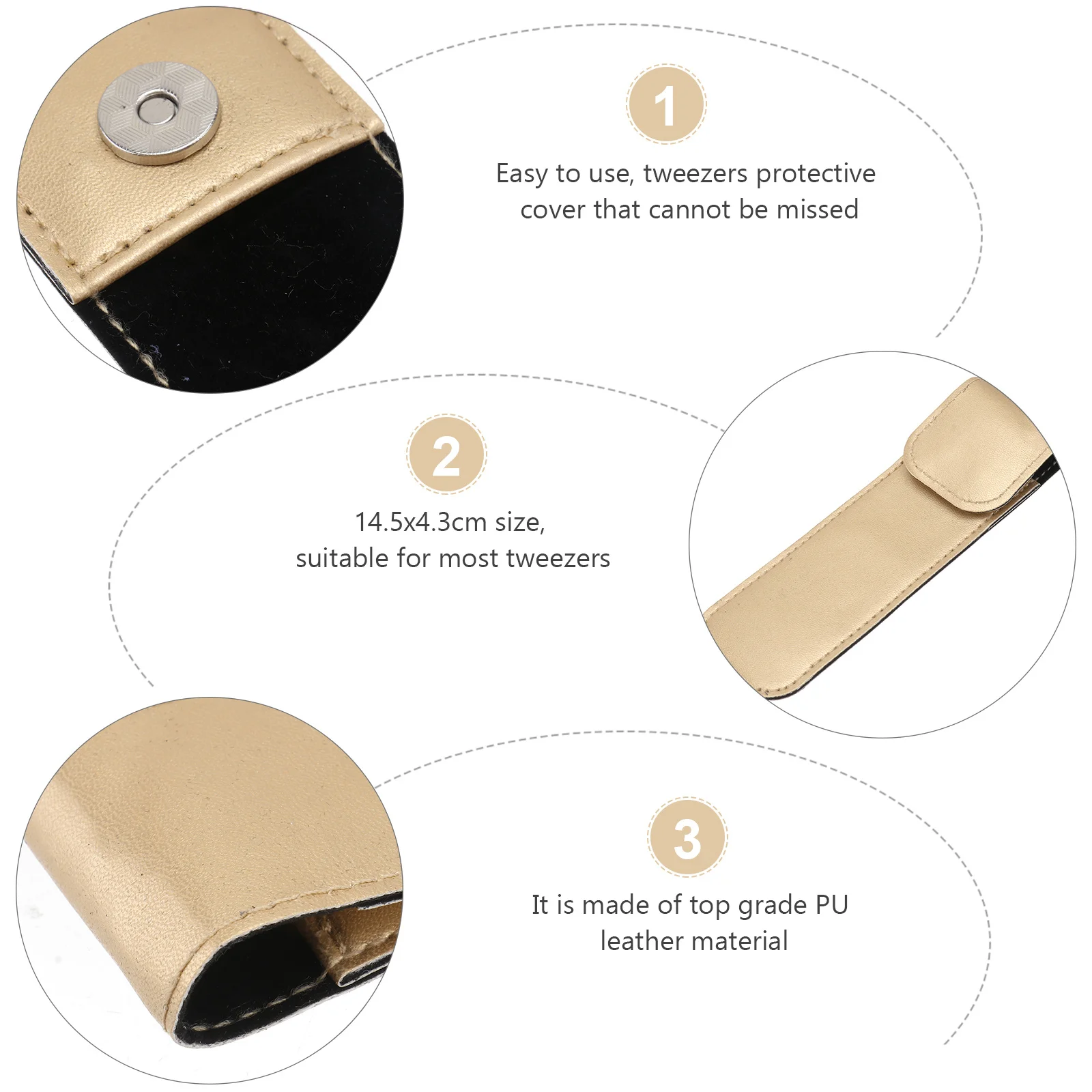 

3Pcs Protective PU Sleeve for Eyelash Grafting Tweezers Shockproof Wear-Resistant Smooth Surface Cover