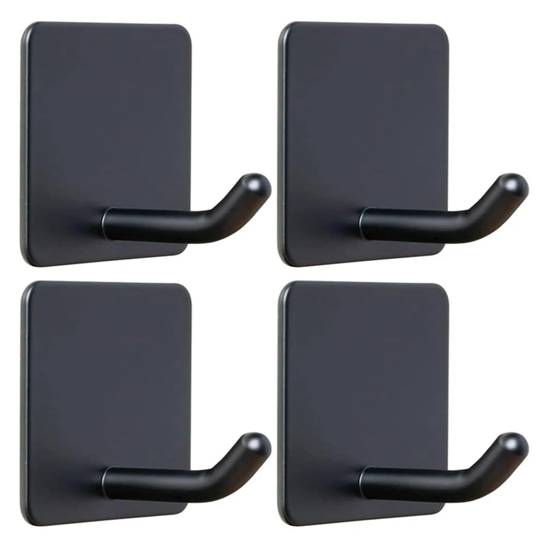 

4 Pack Sticky Towel Hooks Heavy Duty No Drilling Sticky Wall Hooks Shower Hooks For Indoor Shower Bathroom Kitchen Door