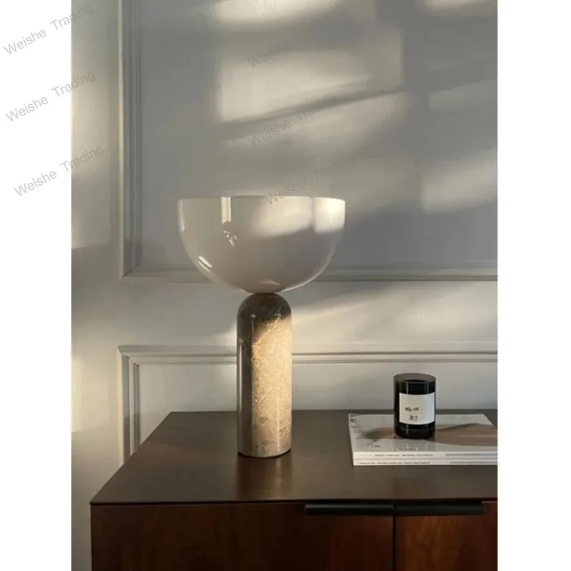 

Design Marble Mushroom Table Lamp LED Minimalist Modern Light Fixtures Home Decor Living Room Bedroom Study Bedside Cafe