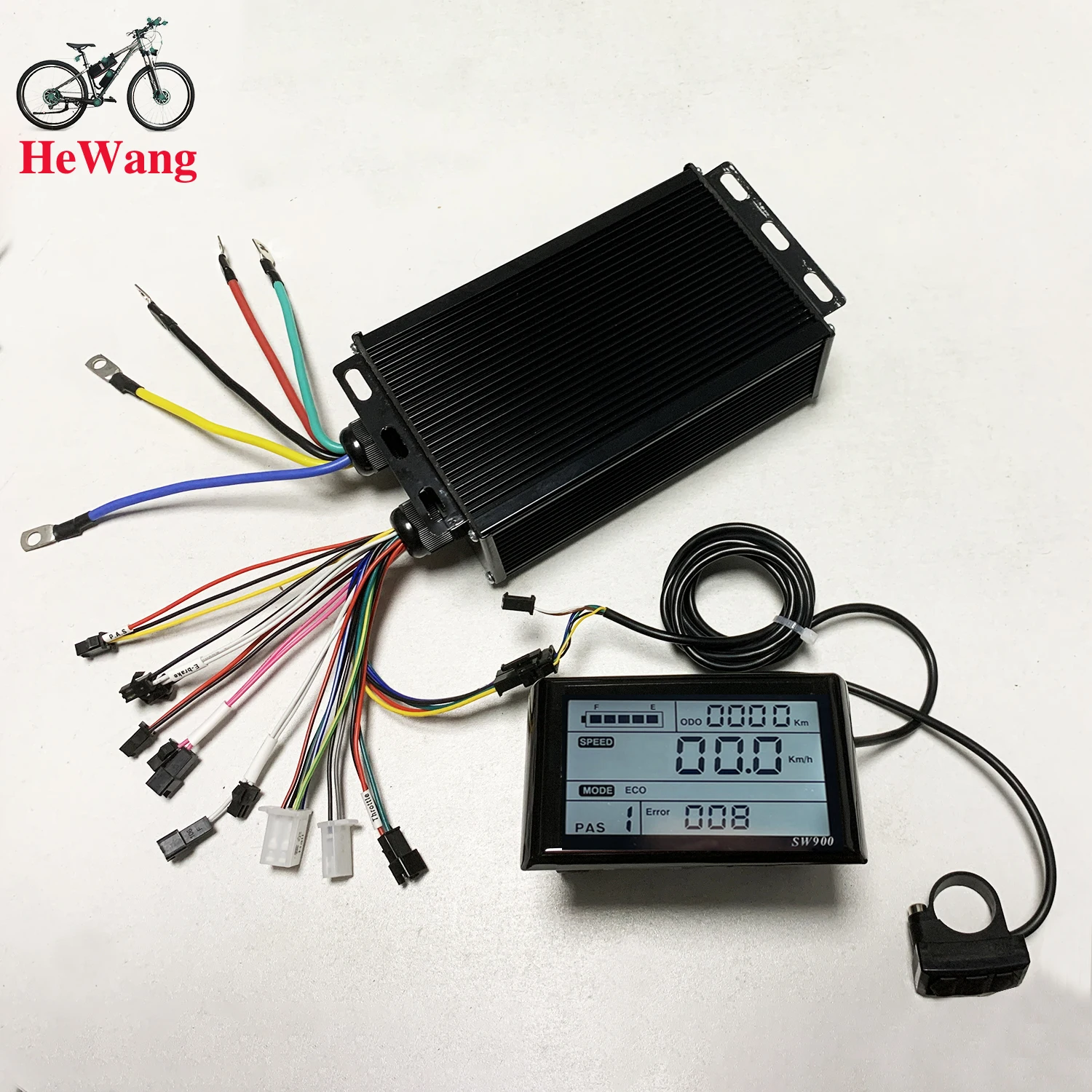 

36V 48V 52V 64V 60A 3-mode 18-Mosfet sine wave controller 3000W with SW900 display for lithium battery bicycle scooter tricycle