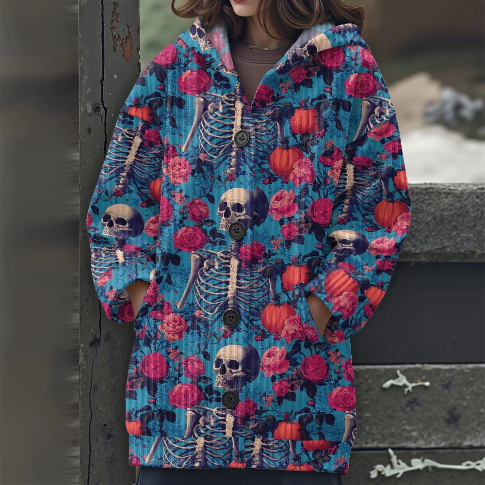 

Кровавый длинный свитер на Хэллоуин, праздничный свитер с капюшоном, новинка 2025 года, женский повседневный женский свитер