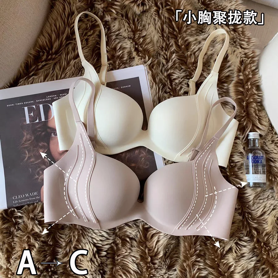 Wireless Push Up Bra for Small Chest - Anti Sagging Lift Bralette Women, Seamless Comfort Everyday Wear Enhancer Lingerie