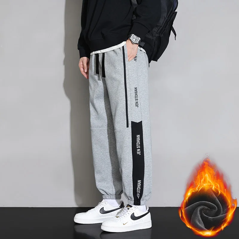 Autumn and winter hot-selling casual pants wearing sports cotton pants plus cashmere extra-thick warm men's sanitary pants