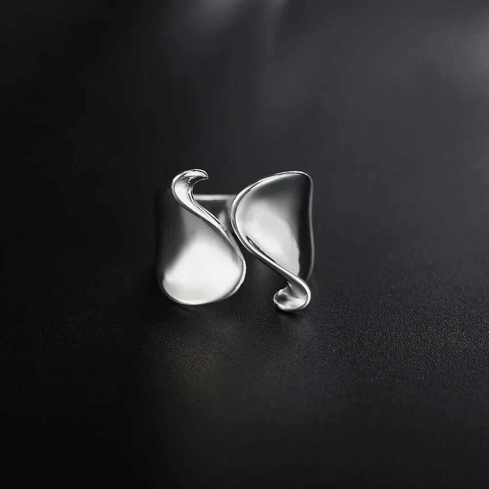 925 Sterling Silver elegant Simple Rings For Women adjustable Luxury Fashion Party Wedding Accessories Jewelry Christmas Gifts