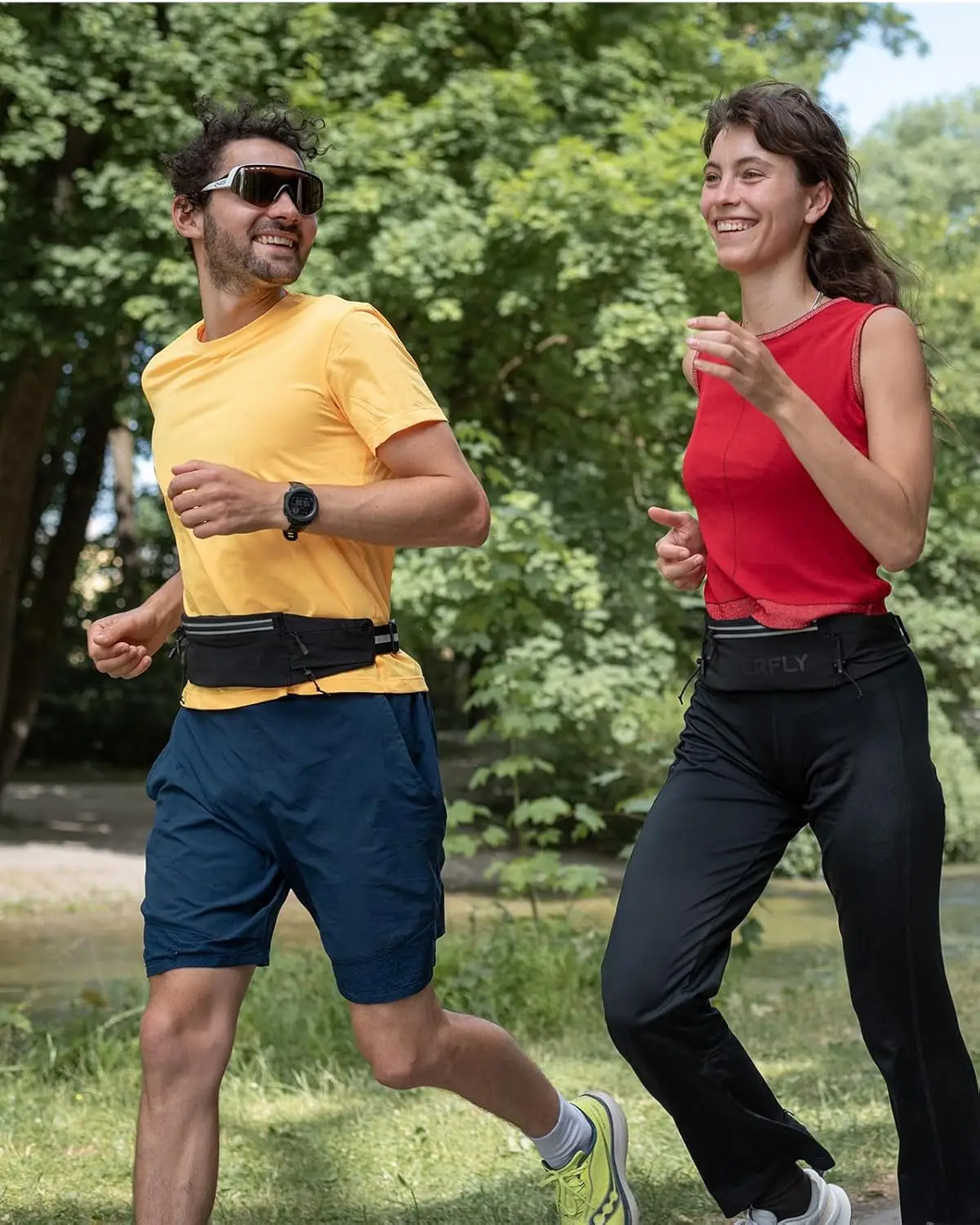 

Ремень для бега WATERFLY для телефонов — дышащая поясная сумка с 3 карманами для мужчин и женщин