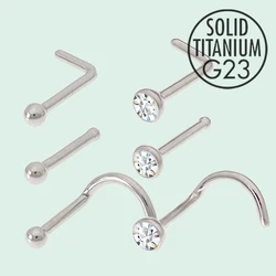 5Pcs/set G23 Implant Grade Titanium Nose Studs Piercing Rings for Women Men Nostril Stud Jewelry Allergy Free 18g 20g ASTM F136