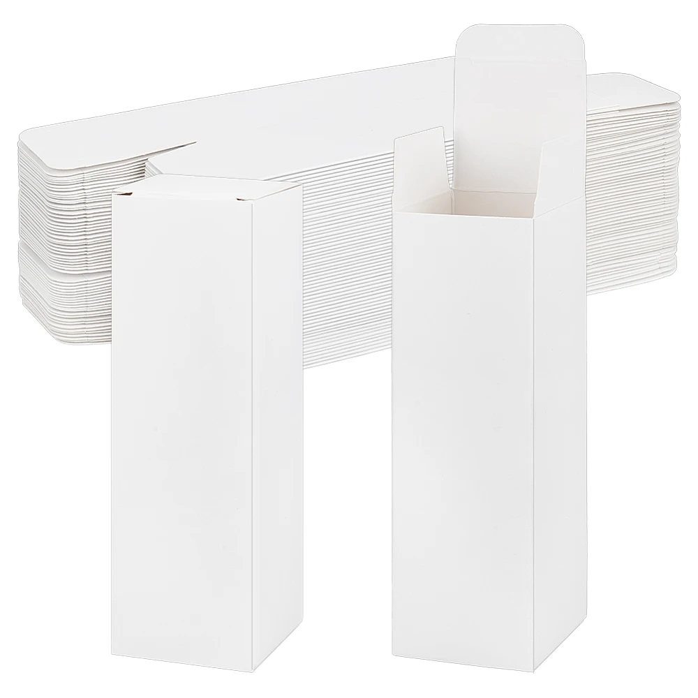 50 Packs White Tuck Top Boxes 2x2x6.3 Inch Paperboard Gift Boxes Bulk for Birthday Christmas Party GiftsHomemade and Business