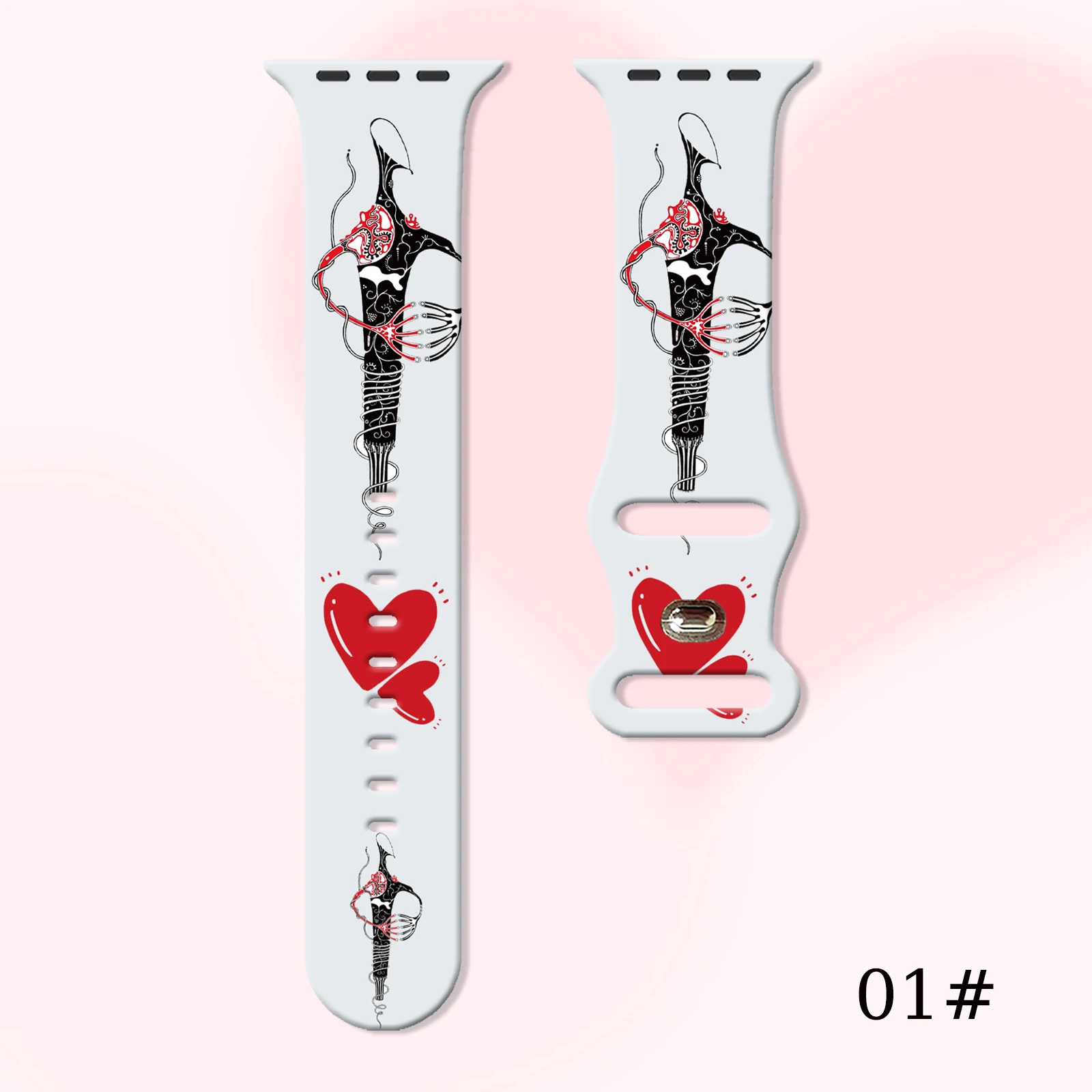 

Artistic Creative Series Print Strap for Apple Watch 11/10/9/8/SE, Soft Waterproof Replacement Silicone Band 46mm/45mm/44mm/42mm