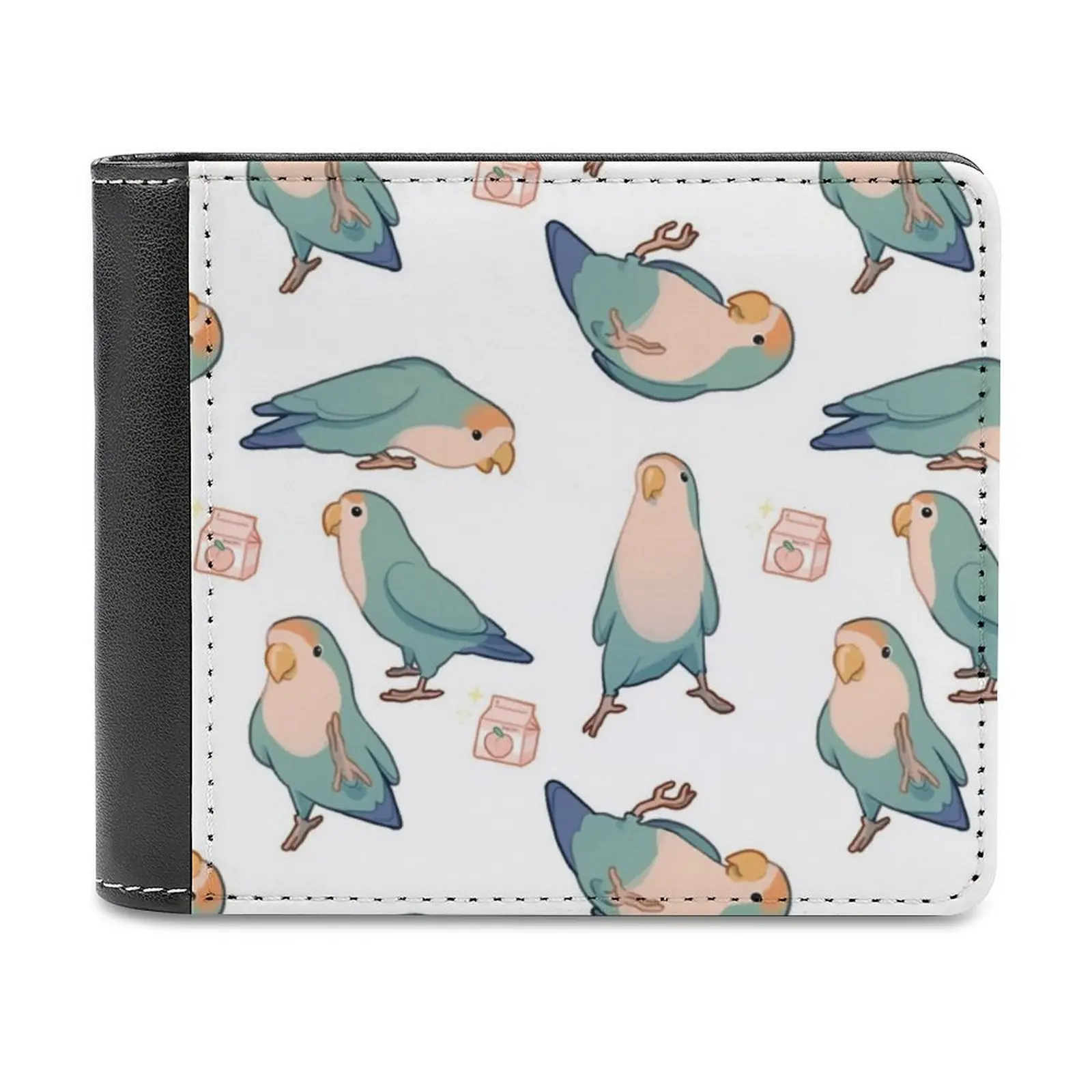 

Playful Blue Lovebirds Men's Wallet Purses Wallets New Design Dollar Price Top Men Leather Wallet Lovebird Bird Birb Green Blue