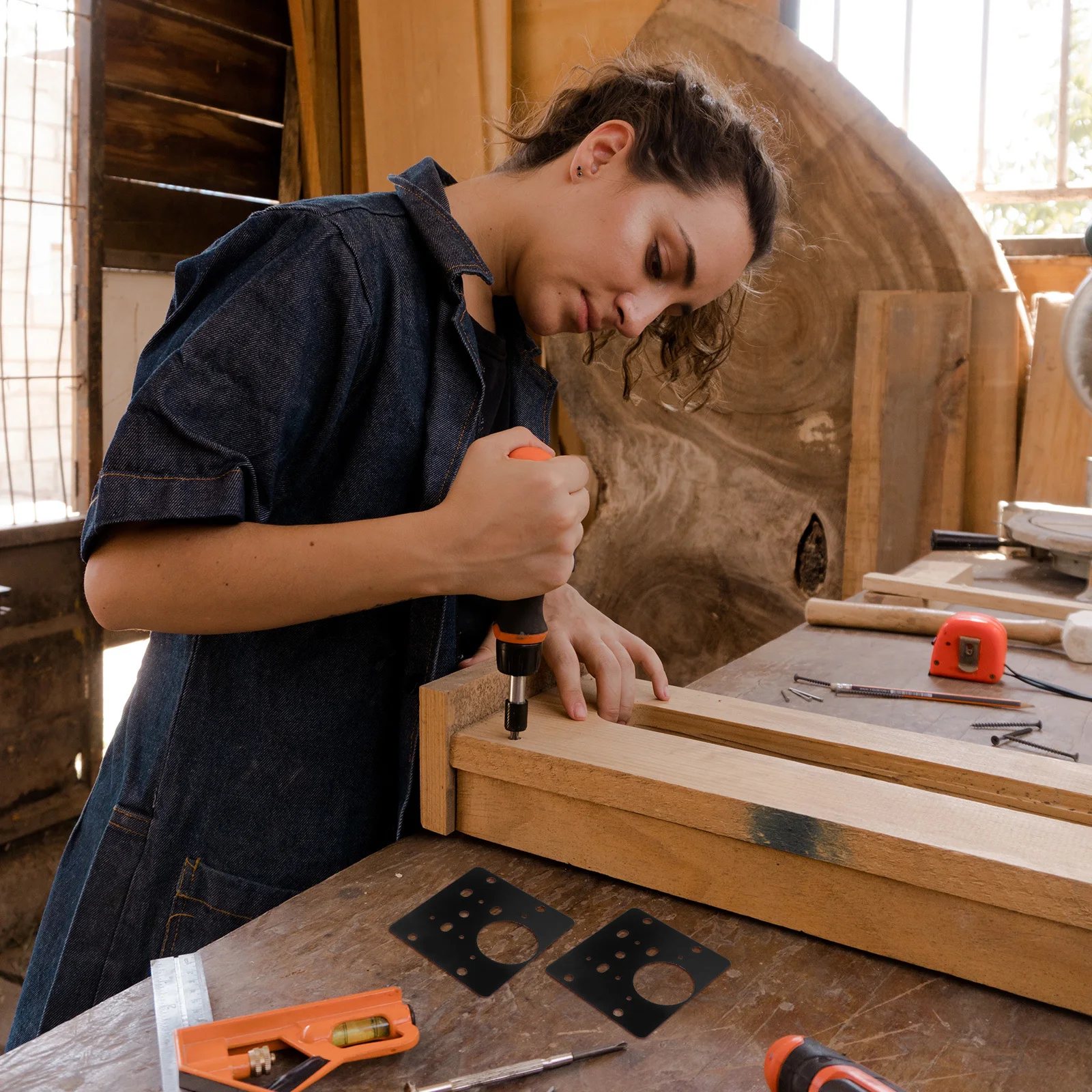 

2Pcs Stainless Steel Cabinet Door Hinge Repair Plates Thick Reinforced Kit for Furniture Door Hole Filler and Hinge Fixing