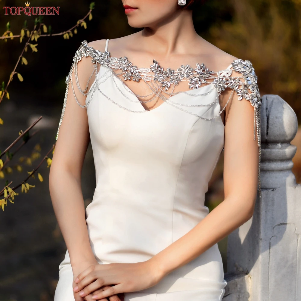 TOPQUEEN SG23A cerimonia da sposa Boleros Off spalla Tulle abiti da sposa accessori donna elegante scialle fai da te stole matrimonio