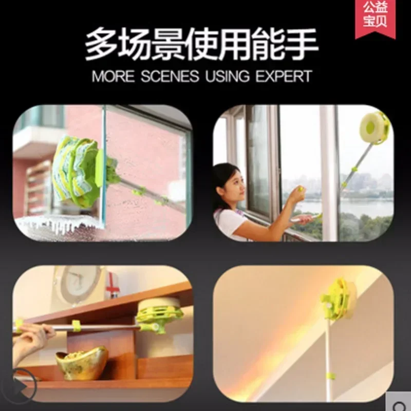 telescopic High-rise window cleaning Sponge glass cleaner brush mop for washing windows brush clean windows