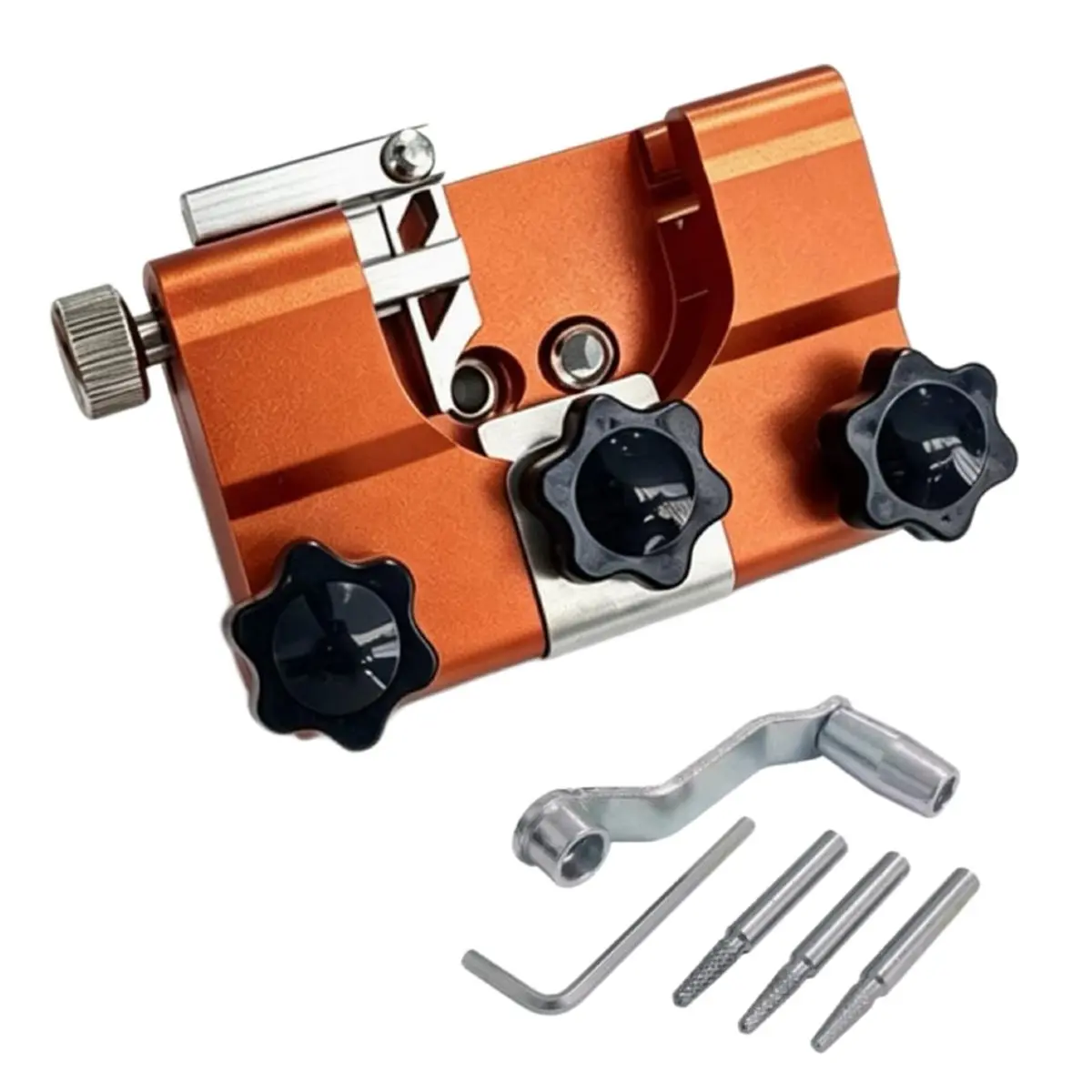 DT35BG Chainsaw Sharpener, Hand Crank Chain Saw Blade Sharpening Tool Aluminum Alloy Multi-Knob Adjustment Chainsaw Grinder