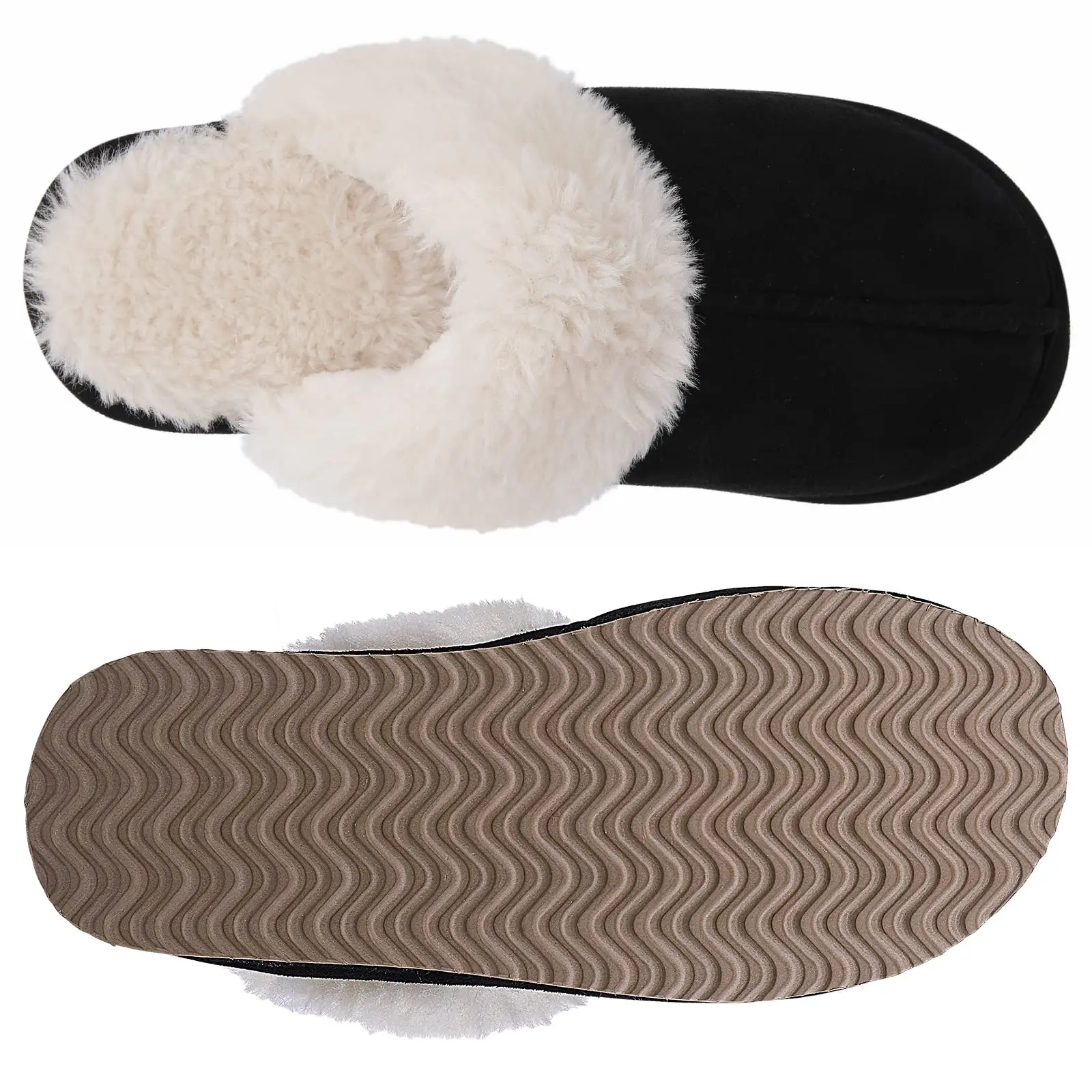 Goosecret New Fuzzy Slippers For Women Memory Foam Winter Furry House Slippers Indoor And Outdoor Cotton Slides Bedroom Flats