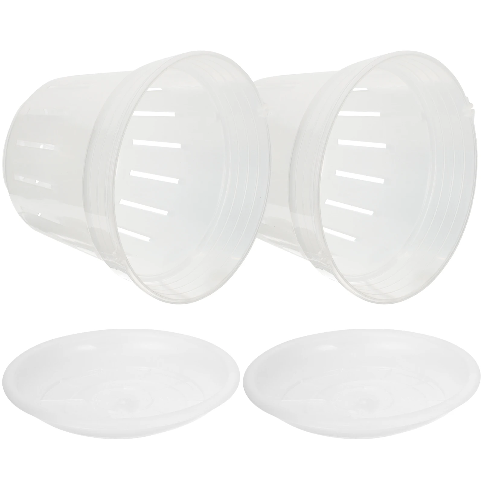 

2Pcs Plastic Flower Pot Small Plants Hanging Nursery Pots Transparent Hard Plant Cup Modern Planter