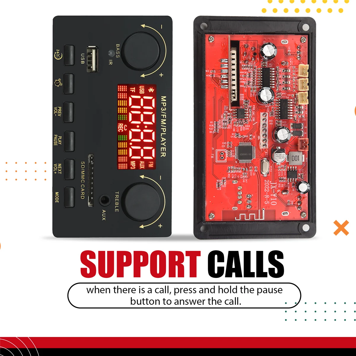 A14M 2X40W مكبر للصوت بلوتوث 5.0 مشغل MP3 WAV فك مجلس 12 فولت سيارة راديو FM وحدة دعم TF USB AUX يدوي (أ)